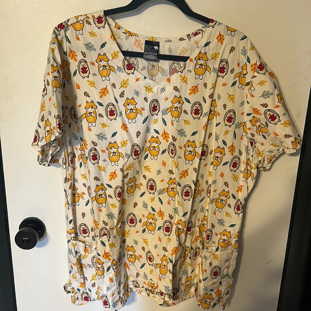 Zoe + Chloe EUC fall scrub top